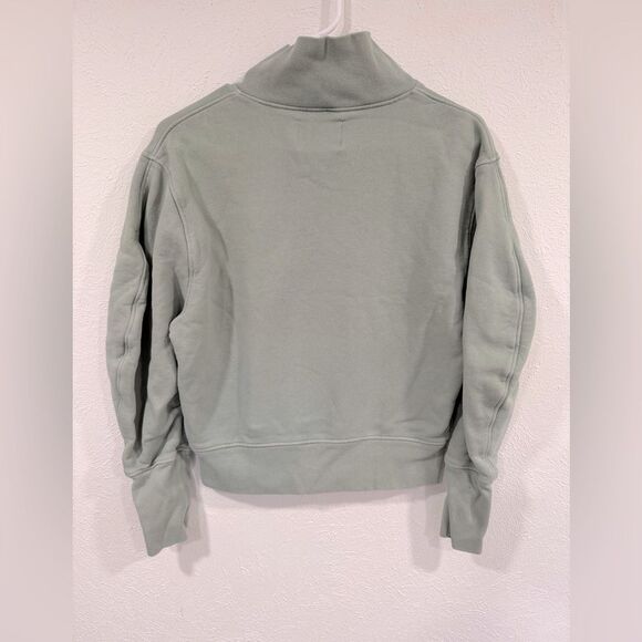 Citizens of Humanity Melia Mock Neck Sweatshirt, Eucalyptus, XS - Picture 3 of 5
